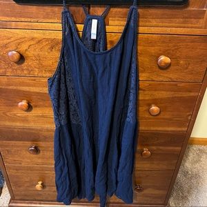 Navy racer back top